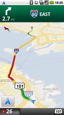 Google Maps Navigation - Traffic View